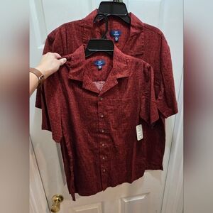 George Men's Dark Red Casual Button-Down Shirt, S or XL, Price Is For 1